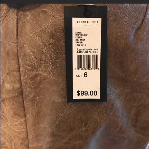 Kenneth Cole Sleeveless Faux leather Wrap Dress - Picture 7 of 8